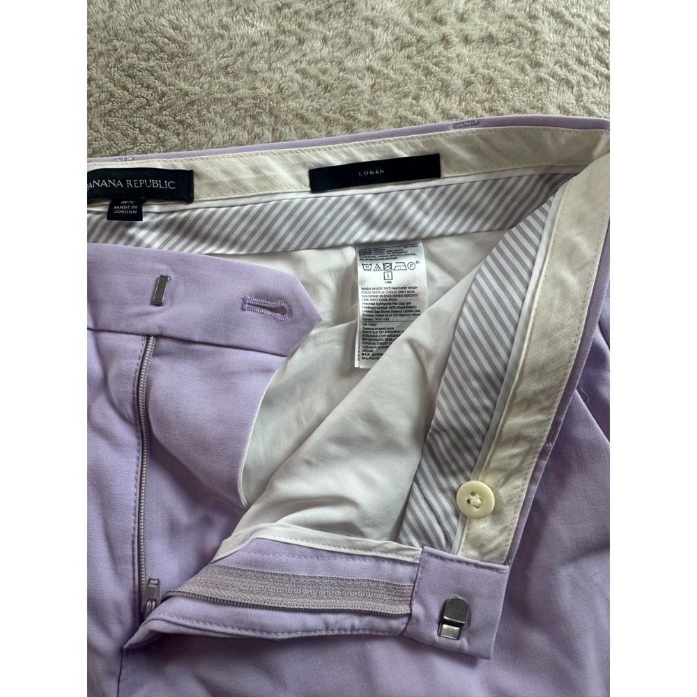 Banana Republic Logan Dress Pants Womens 8S Purple Flat Front Stretch Outdoor - Picture 7 of 11